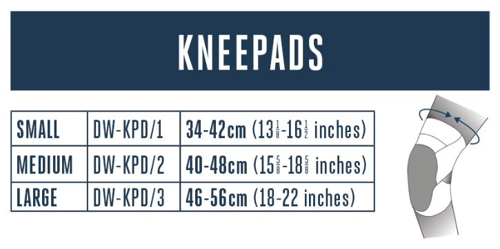 Spinlock Kneepad Size Guide.png