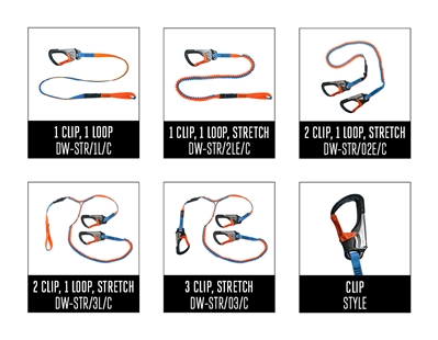 Spinlock 1 Clip & 1 Link Elasticated Performance Safety Line