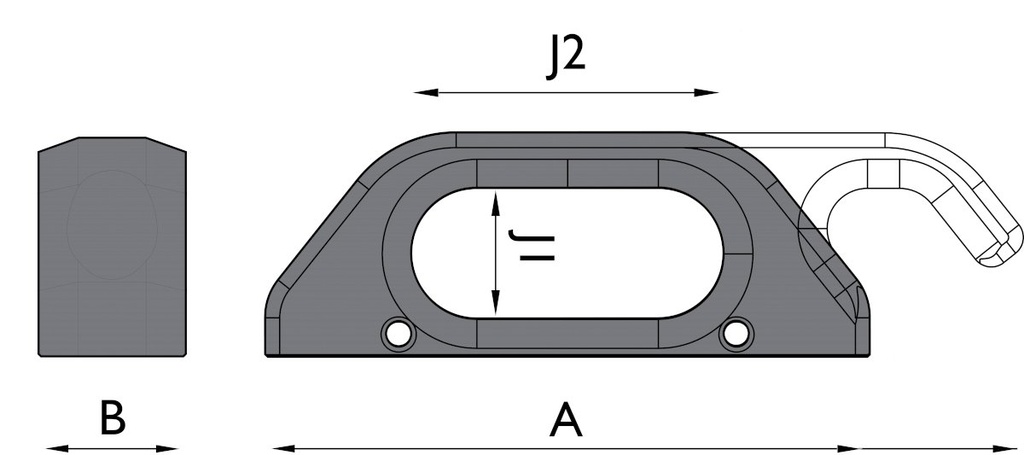 UBI Maior Organiser wide fairlead 15x37 Asymmetric, Max Line 12mm