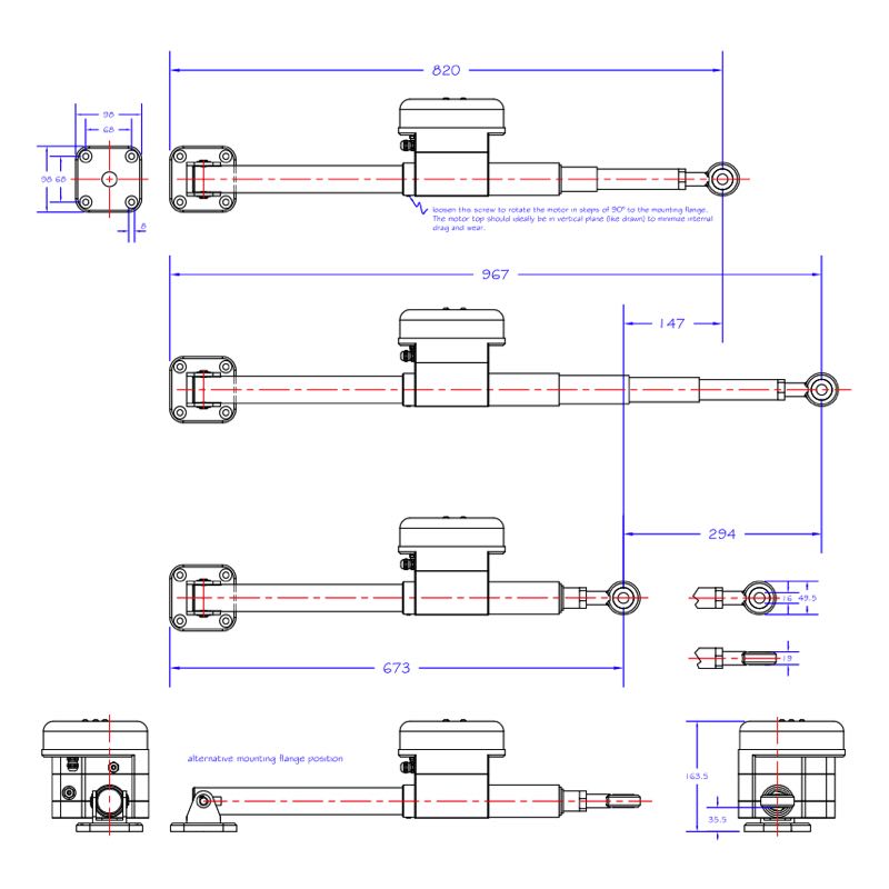 Jefa Steering Autopilot Linear Drive - LD100, 100 KgM