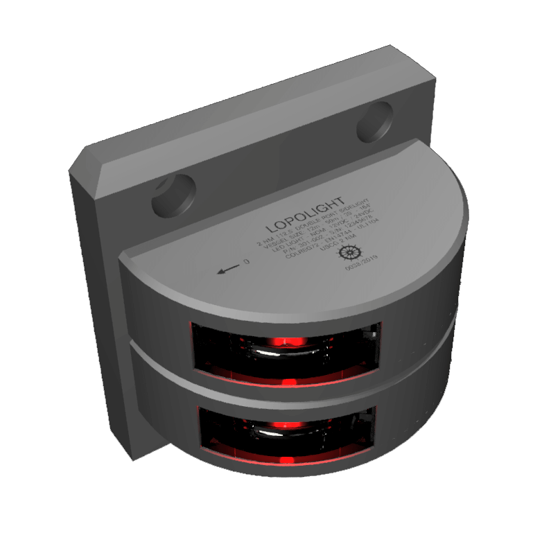 Lopolight 112.5° Port, double w/2.5 meter cable