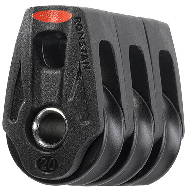 Ronstan S20 BB Orbit Block,Triple,Becket,Lashing