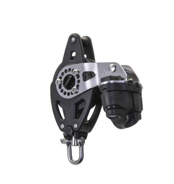 Seldén Single Disc Ball Bearing Ratchet Block Manual R60 with Swivel Shackle and Bottom Bracket