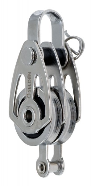 Seldén Two Disc Ball Bearing Block BBB25 High Load Stainless Steel With Shackle And Under Shackle