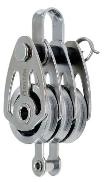 Seldén Three Disc Ball Bearing Block BBB25 High Load Stainless Steel With Shackle And Under Shackle