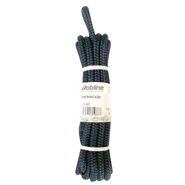 Robline fender line braided (Pair) - black - 2.0m/6mm