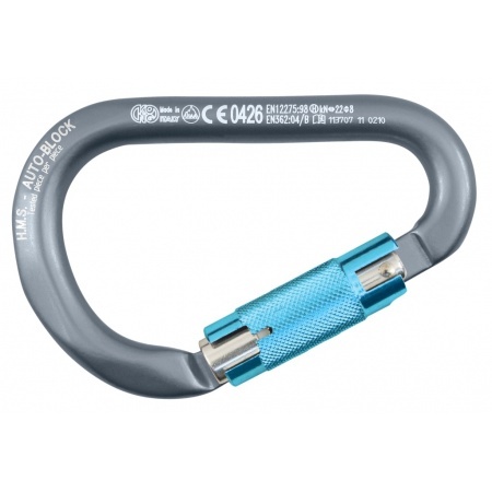 Kong Aluminum Carabiner HMS AUTO BLOCK Gray/White/Azure