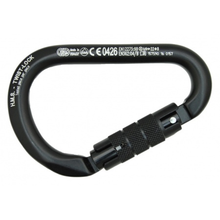 Kong Aluminum Carabiner HMS TWIST LOCK Black