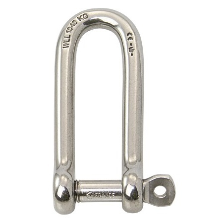 Wichard shackle, straight shape (D-shape long) with self-locking bolt