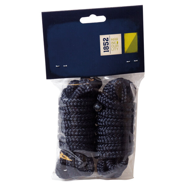 1852 Fender line double braided polypropylene black 2 pieces D=8mm L=1.5m