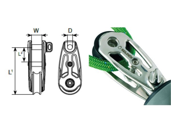 Seldén Halyard Block 40. for 2:1 Purchase (CX25)