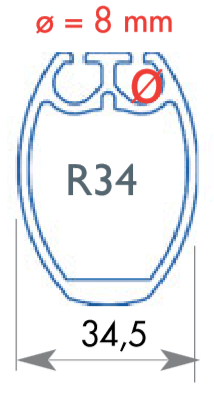 Facnor Foil Section R34 - Elliptical