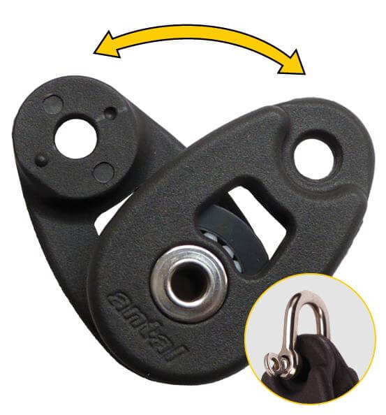 Antal Mini Snatch Block Ø32 with Shackle - Black