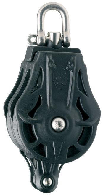 Wichard Double plain bearing block - Sheave 35 - Swivel head & becket