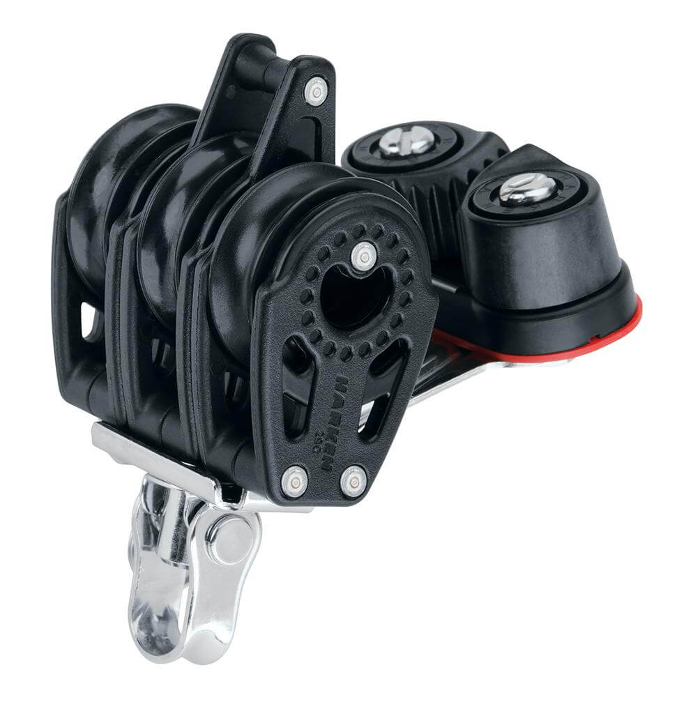 Harken 29mm Triple Carbo Block w/Cam Cleat & Becket