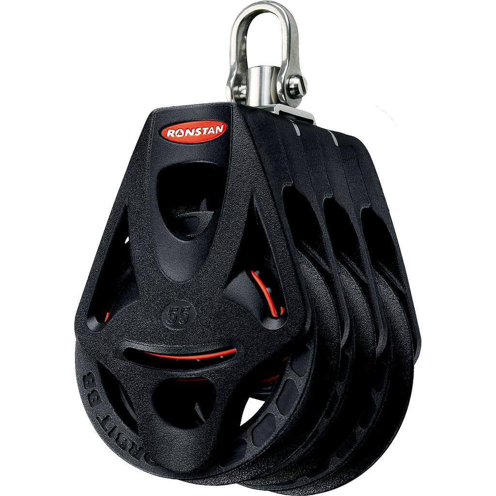 Ronstan S55 BB Triple Orbitblock™ - swivel shackle head