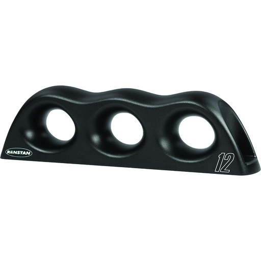 [R-RF8093-12] Ronstan RopeGlide Fairlead Triple, Black 12mm