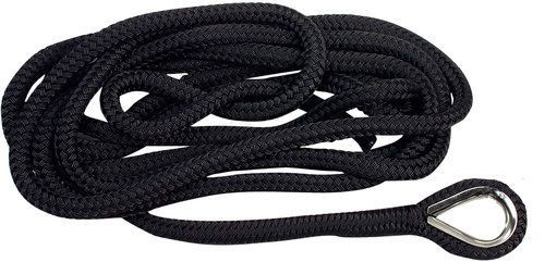 [QM-1397132] 1852 Mooring line with thimble 4m D=12mm black