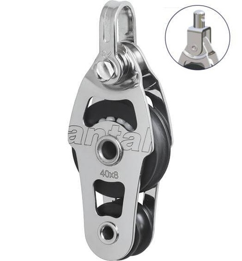 [AN-00430/SW] Antal SS Fiddle Block Ø40 with Swivel Head and Shackle