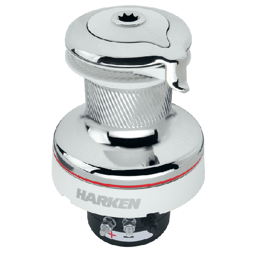 [H-900UPWCW24] Harken 90 1-Speed Electric (Vertical) 24V White Unipower Radial Winch (1-Speed Manual)