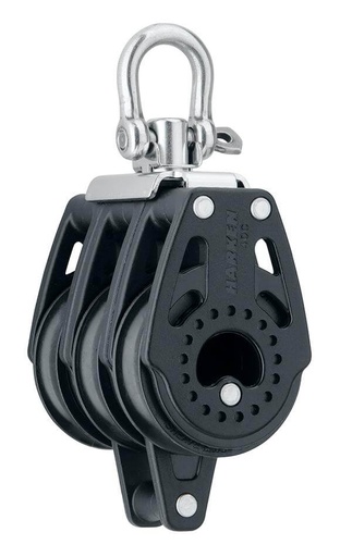 [H-2641] Harken 40mm Carbo Block - Triple, Swivel + Becket